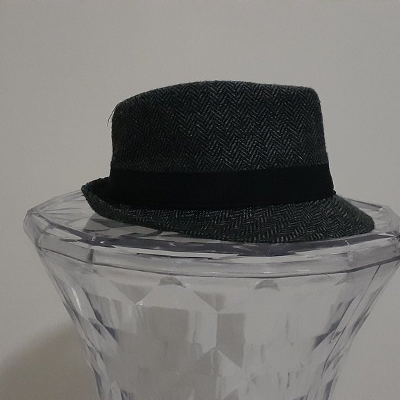 Toddler Fedora charcoal tweed black band - Picture 1 of 7